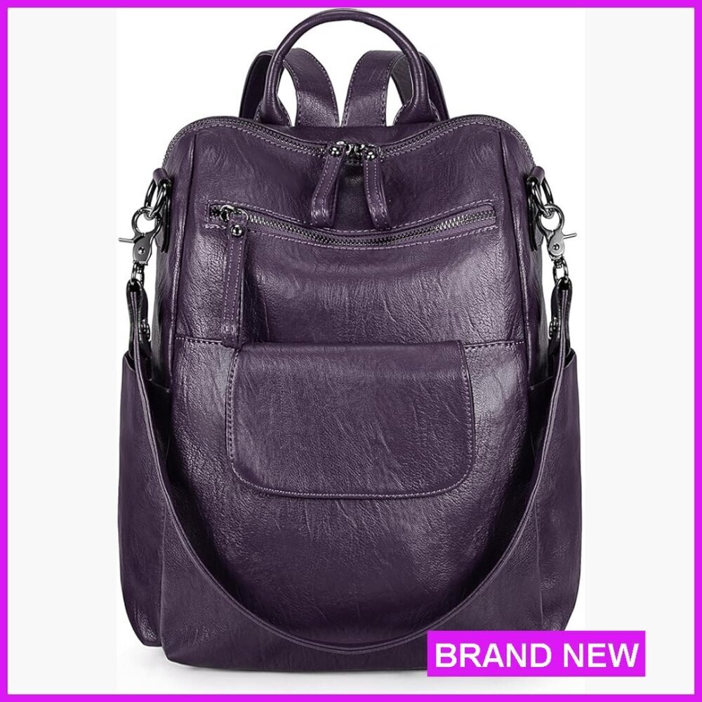 Convertible Backpack Purse PU Leather Rucksack Multiway Shoulder Bag Chic